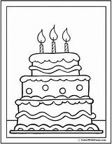Cake Birthday Coloring Pages Everfreecoloring Printable sketch template