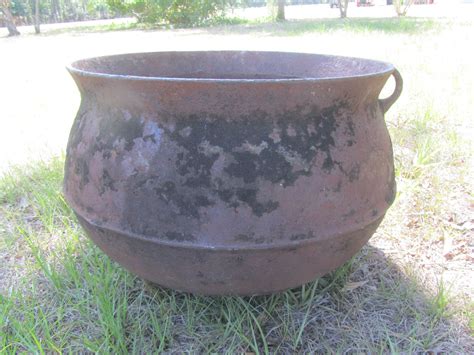 antique cast iron cauldron wash pot footed pot vintage etsy rustic