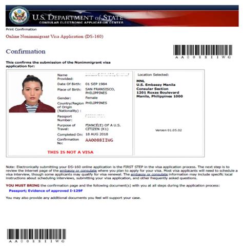 ds 160 application k1 fiance visa philippines to usa