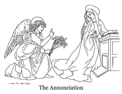 annunciation coloring page coloring pages pinterest