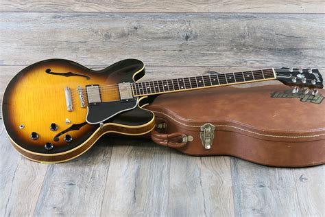 vintage  gibson es  figured sunburst ohsc lovies guitars