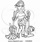 Clipart Mopping Woman Housekeeper Janitor Cartoon Vacuuming Illustration Lafftoon Royalty Cleaner Vacuum Vector Poster Stuck Nose Print Man His Clipartof sketch template