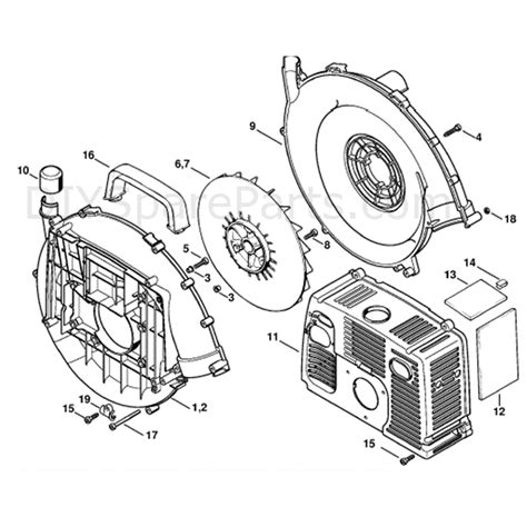 stihl br  backpack blower br  parts diagram fan housing
