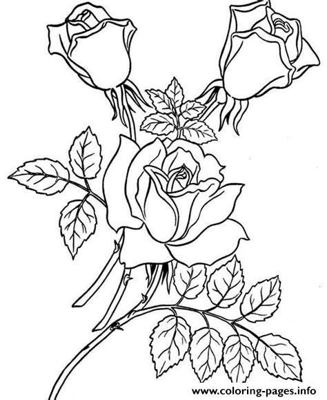 red realistic rose coloring page printable