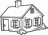 House Coloring Small Village Pages Color Clipart Houses Cabin Printable sketch template