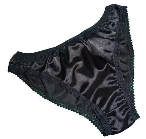 black shiny satin panties low rise bikini briefs black lace made in france ebay