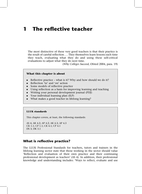 teacher reflection examples background reflex
