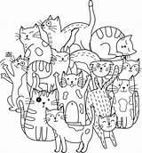 Cats Upside Clutter Fable sketch template