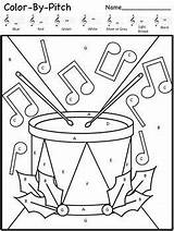 Music Christmas Color Worksheets Preschool Coloring sketch template