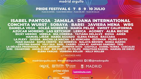 conciertos del orgullo 2022 en madrid fechas horas y escenarios
