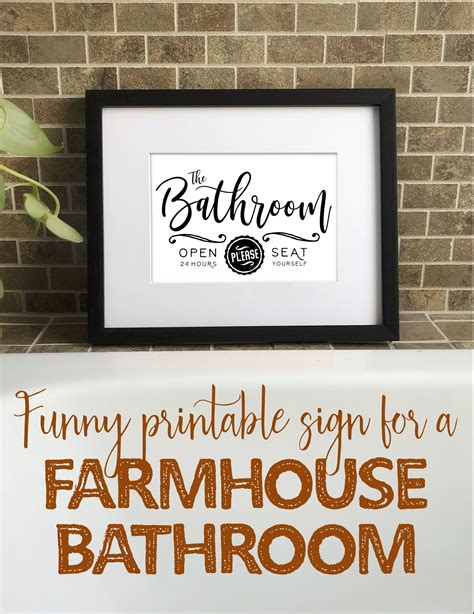 printable farmhouse bathroom signs printable templates