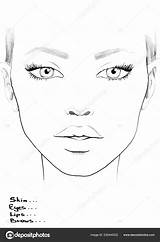 Face Makeup Charts Chart Blank Printable Make Artist Saubhaya Vectorstock sketch template