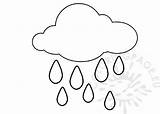 Rain Cloud Preschool Weather Coloring sketch template