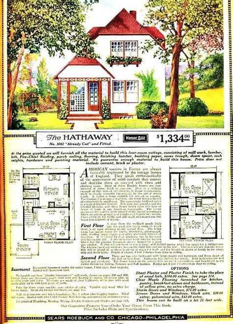 vintage sears roebuck   hathaway cottage floor plans sims  house plans small house