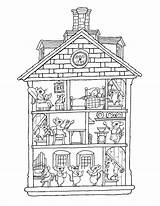 Coloring Dollhouse Pages Getcolorings Kids Maisons Printable sketch template