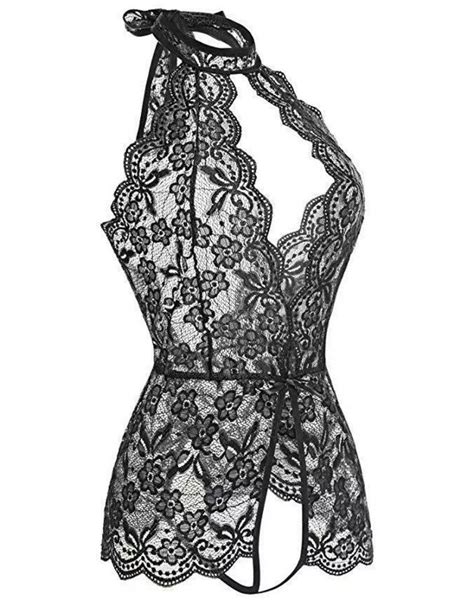 Sexy Women Nightgown Crotchless Bodysuit Lace Lingerie Dress Etsy Norway