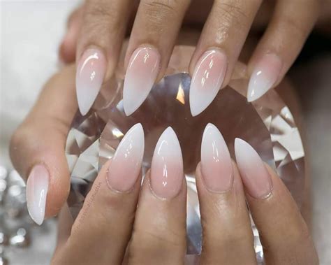 ombre french tip almond nails
