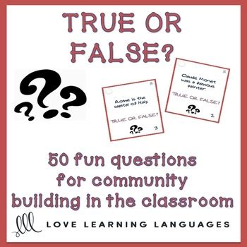 true  false question cards esl ell conversation prompts