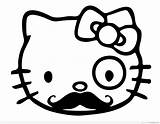 Kitty Hello Coloring Pages Printable Nerd Colouring Color Sheets Print Book Kids Cat Glasses Wallpaper Cool Drawing Kawaii Easy Cute sketch template