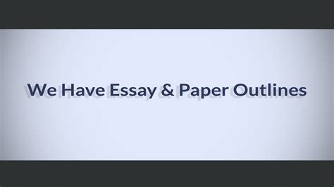 write  college paper outline youtube