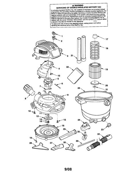 wetdry vac diagram parts list  model  craftsman parts vacuum parts searspartsdirect