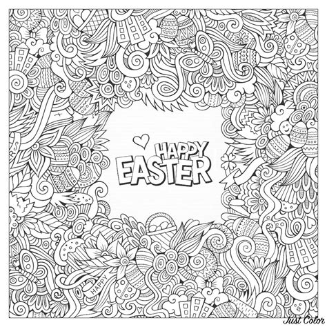 doodle easter easter adult coloring pages