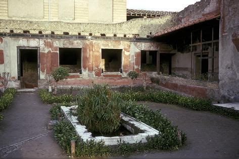 photographic print garden   courtyard   roman villa  house   stags