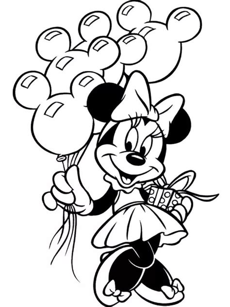birthday minnie mouse coloring page funny coloring pages
