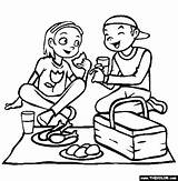 Picnic Coloring Pages Spring Online Family Colouring Thecolor 97kb 565px Eating Lunch Choose Board Gif sketch template