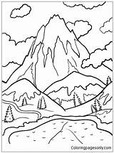 Mountains Coloringpagesonly Heidi Snake Landschaft Malen Berge Kostenlose Kindern Landschaften Smoky sketch template