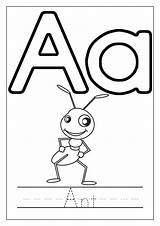 Coloring Alphabet Pages Printable Letter Letters Worksheets Ant English Kids Phonics Kindergarten Englishforkidz Learning Flashcards Preschool Sheets Abc Tracing K5 sketch template