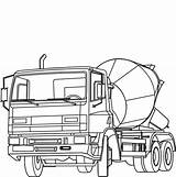 Coloring Construction Cement Mixer Coloring4free sketch template