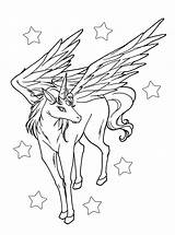 Coloring Unicorn Pages Flying Realistic Getcolorings Color sketch template