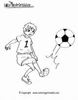 Coloring Soccer Pages Game Printable Kids Ball Sports Colouring Football Kick Please Thank Coloringprintables Photograph sketch template