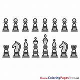 Chess Pieces Printable Kids Colouring Coloring Pages Sheets Sheet Title sketch template