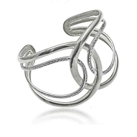 sterling silver rhodium plated cuff bracelet by susan