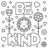 Coloring Kind Pages Respect Vector Printable Kindness Quotes Choose Growth Illustration Sheets Preschool Mindset School Worksheets Showing Print Template Sunday sketch template
