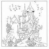 Underwater Castle Adult Sheets Daycoloring sketch template