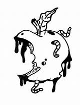 Rotten Apple Drawing Coloring Pages Bitten Drawings Getdrawings Paintingvalley Deviantart sketch template