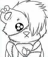 Coloring Pages Emo Cute Anime Girl Boy Bear Getcolorings Color Teddy Costume sketch template