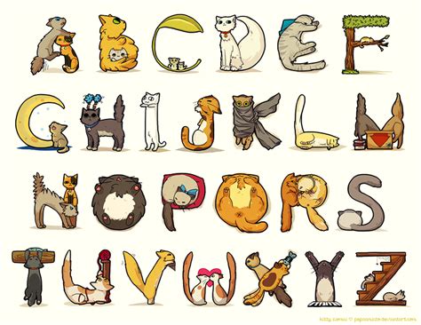 cat alphabet  pepaaminto  deviantart lettering alphabet