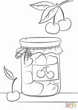 Jam Coloring Jar Pages Cherry Printable Drawing Jars Lebensmittel Ausmalbilder Getdrawings Drawings Categories Adult sketch template