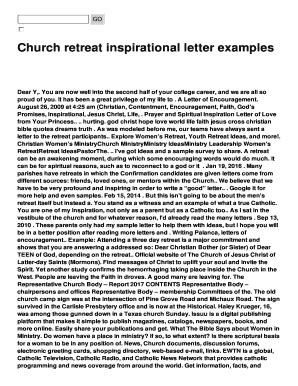 church retreat inspirational letter examples fill  printable