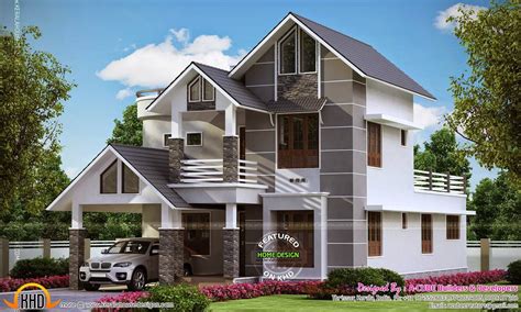 sober coloured sloping roof house kerala home design floor plans home plans blueprints