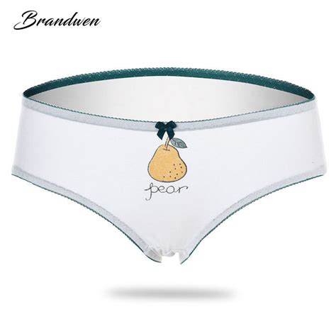 brandwen 2017 women sweet panties comfort cotton seamless pear print