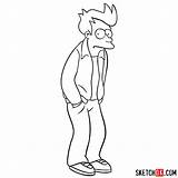 Fry Futurama Step Philip Cartoons Draw Drawing sketch template