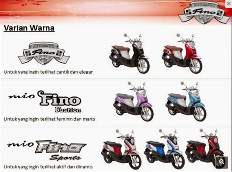 Ilmu Pengetahuan Harga Dan Spesifikasi Yamaha Mio Fino 2014 Terbaru
