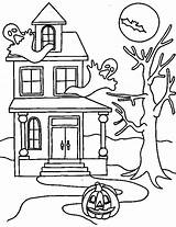 Coloring Haunted House Pages Simple Color Printable Getcolorings Print sketch template