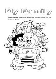 family  coloring esl worksheet  ladylore