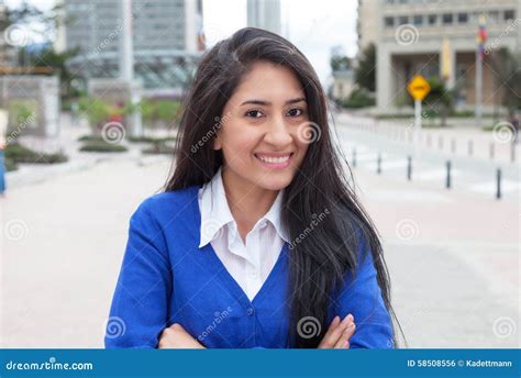 happy mexican woman   city stock photo image  head colombia